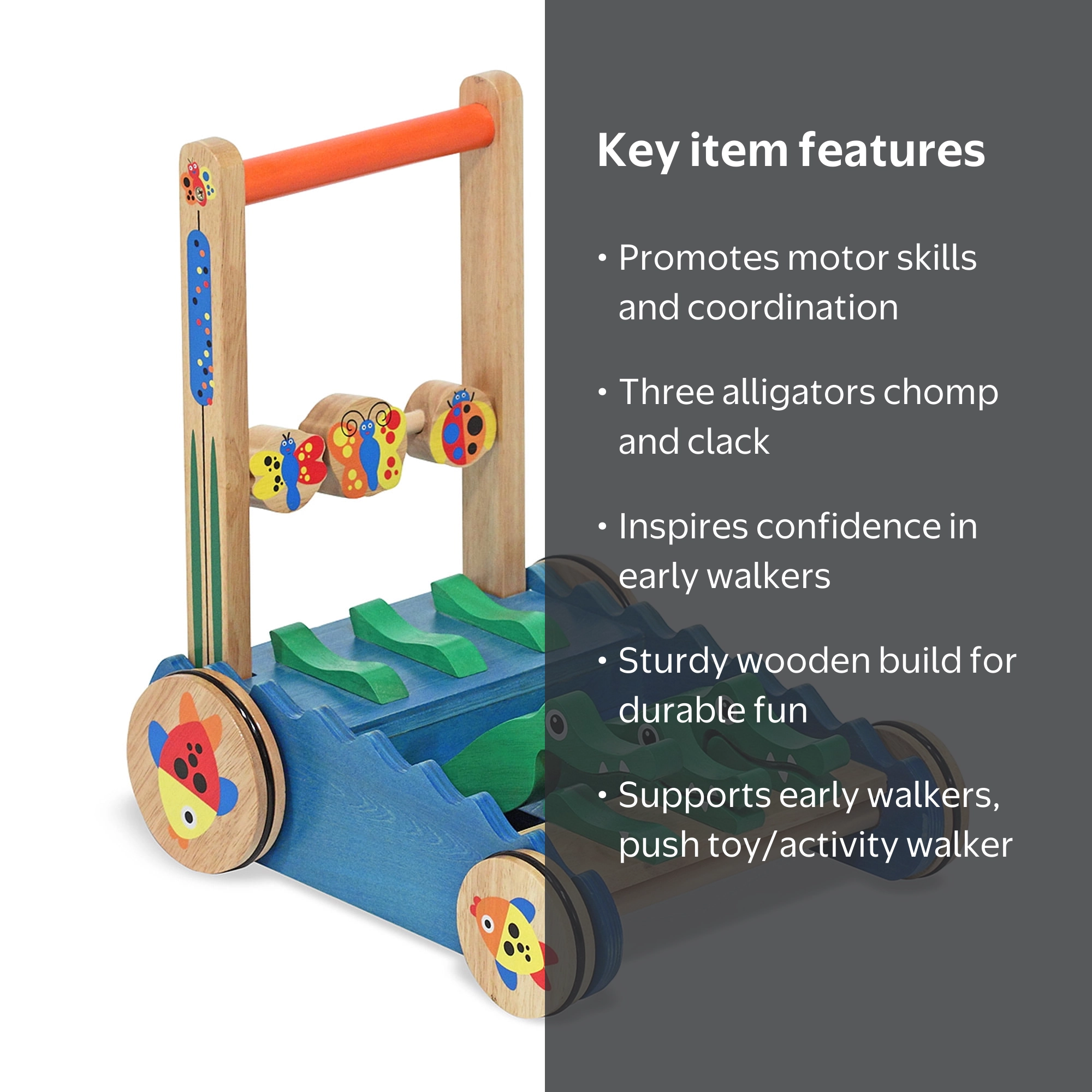 Melissa & Doug Deluxe Chomp and Clack Alligator Wooden Push Toy