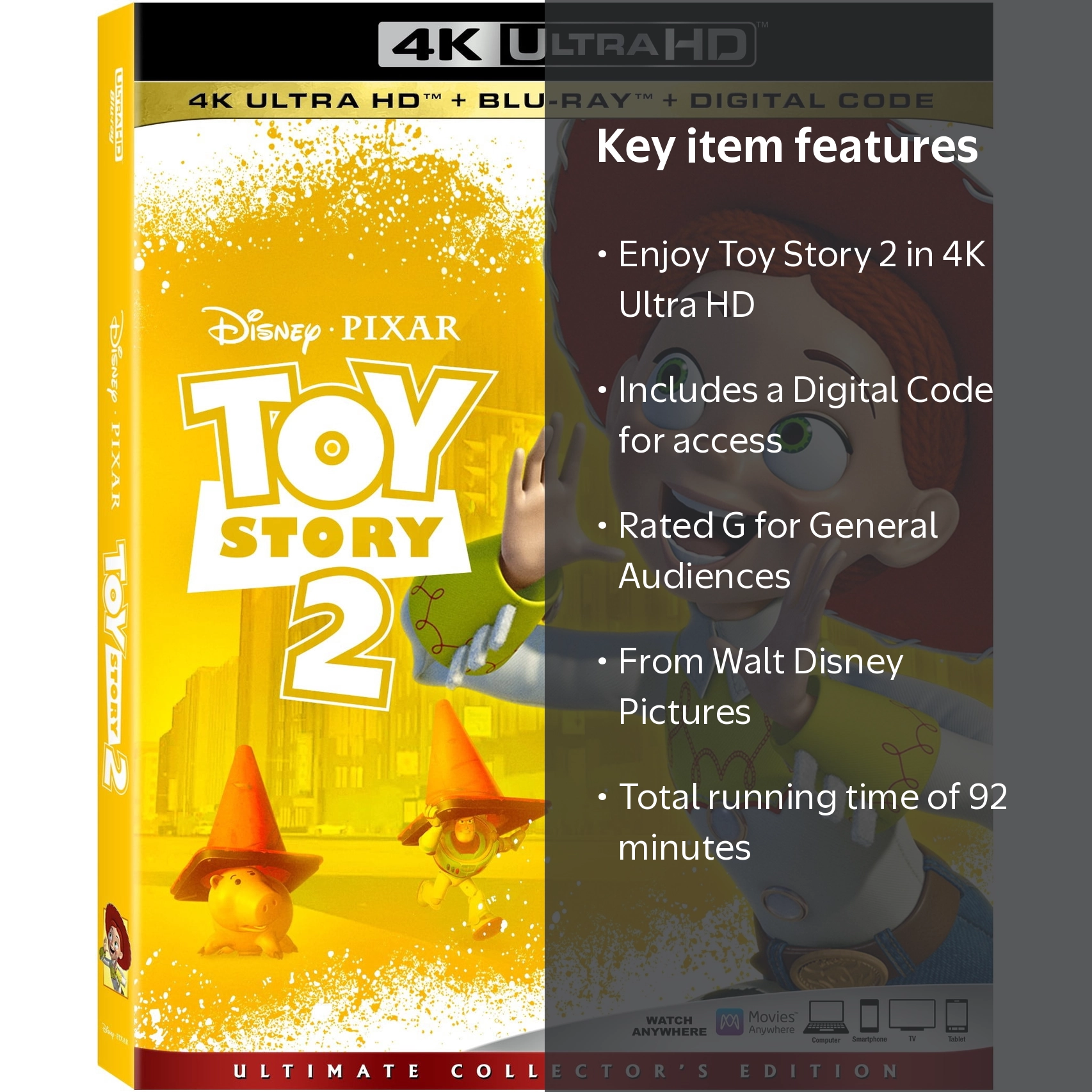 Pixar, Toy Story 2, 4K Ultra HD + Blu-ray + Digital Code - Walmart.com