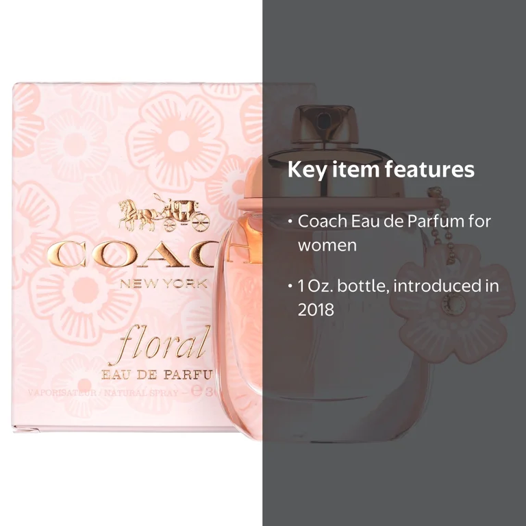 Coach Floral Eau de Parfum, Rose Perfume Spray for Ladies, 1 Oz