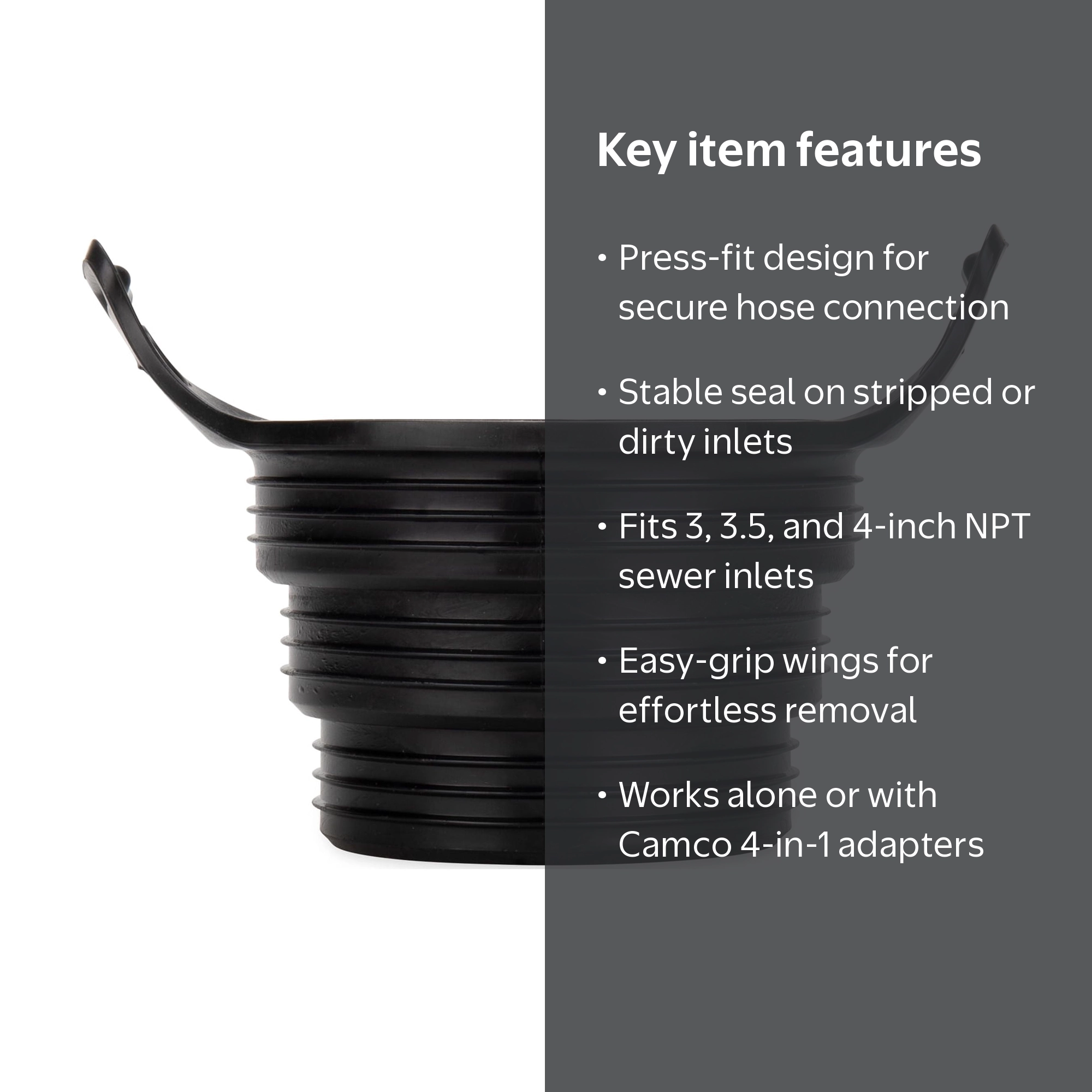 Camco, Sewer Adapter, Model 39318, Flexible 3-in-1 Seal - Walmart.com