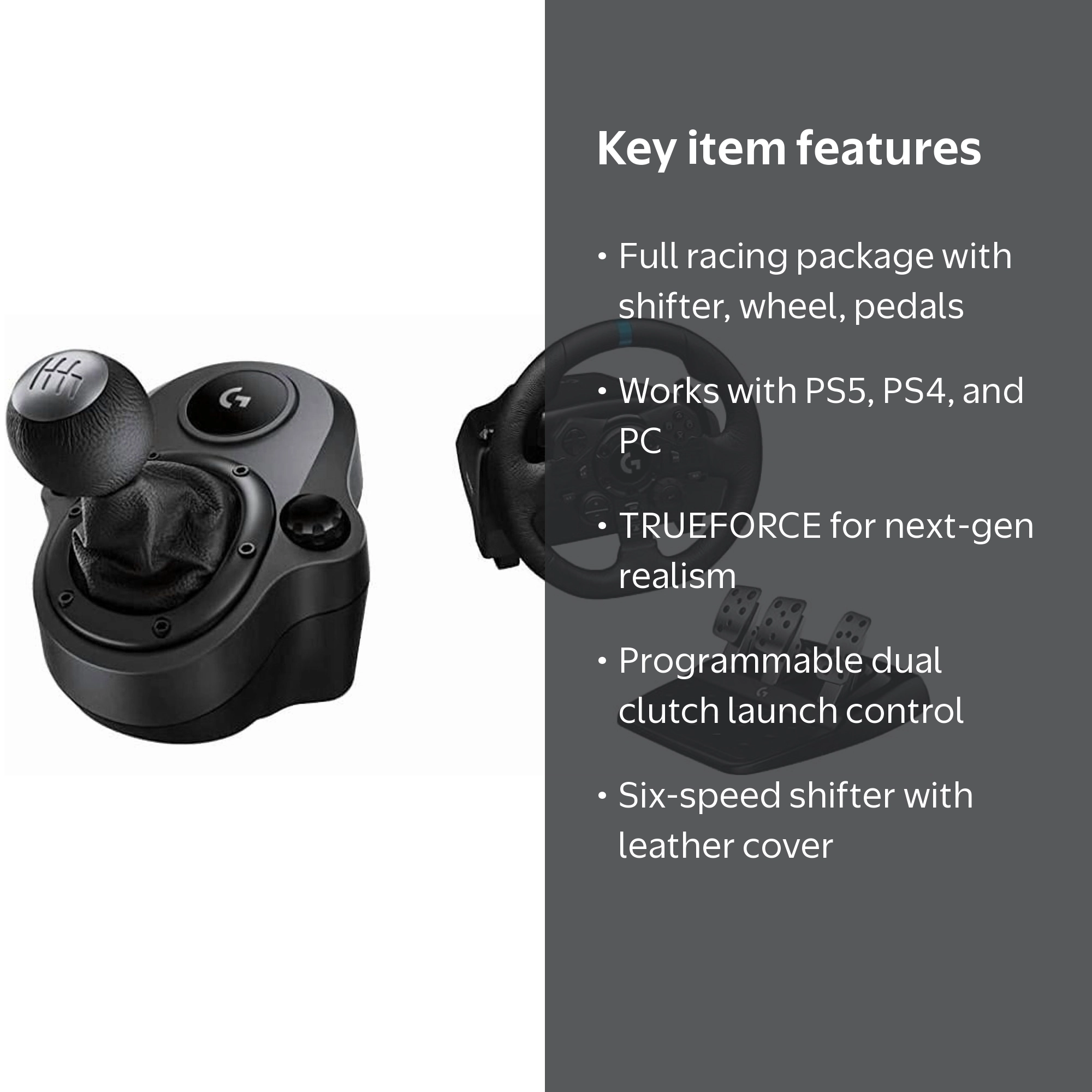 Logitech G923 Racing Wheel, Pedals & Shifter for PlayStation