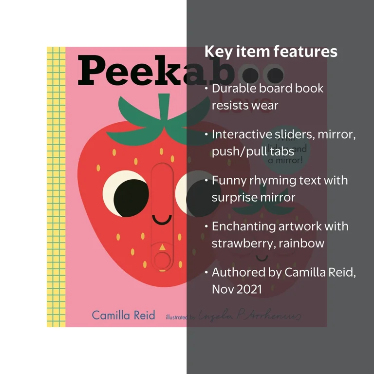 Camilla Reid, Baby Toddler Book, Peekaboo Love, Interactive Slider
