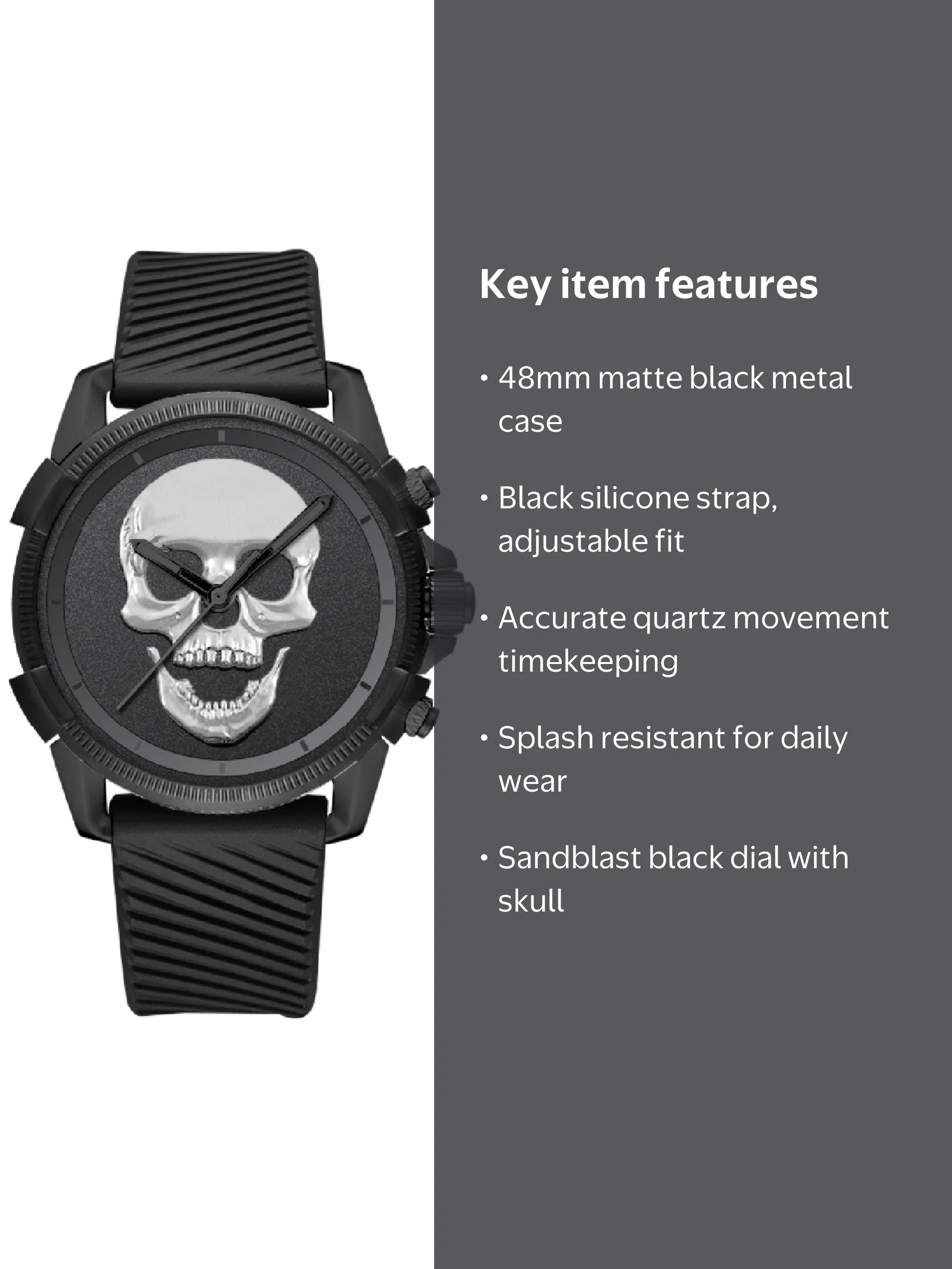 Ed Hardy Men's Black Silicone Strap Watch 48mm - Walmart.com