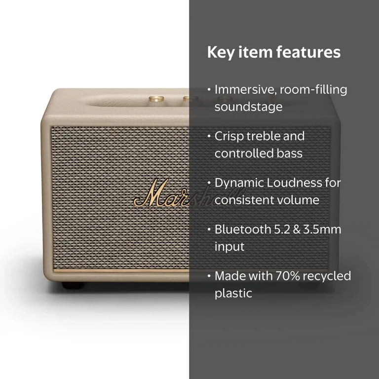 Marshall Acton III Bluetooth Home Speaker - Cream - Walmart.com