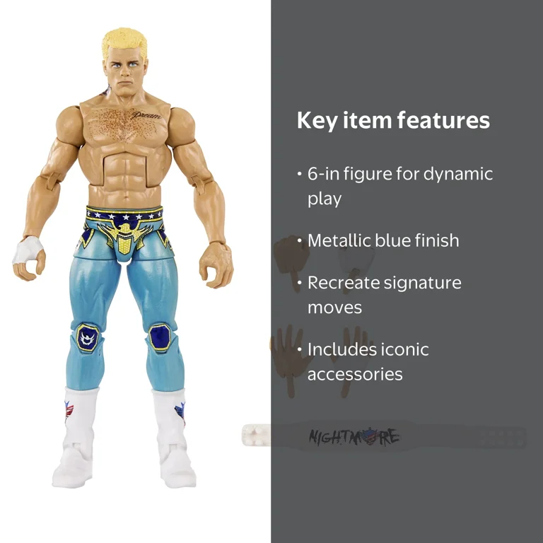 Mattel Cody Rhodes Metallic Blue Action Figure - WWE Elite Top