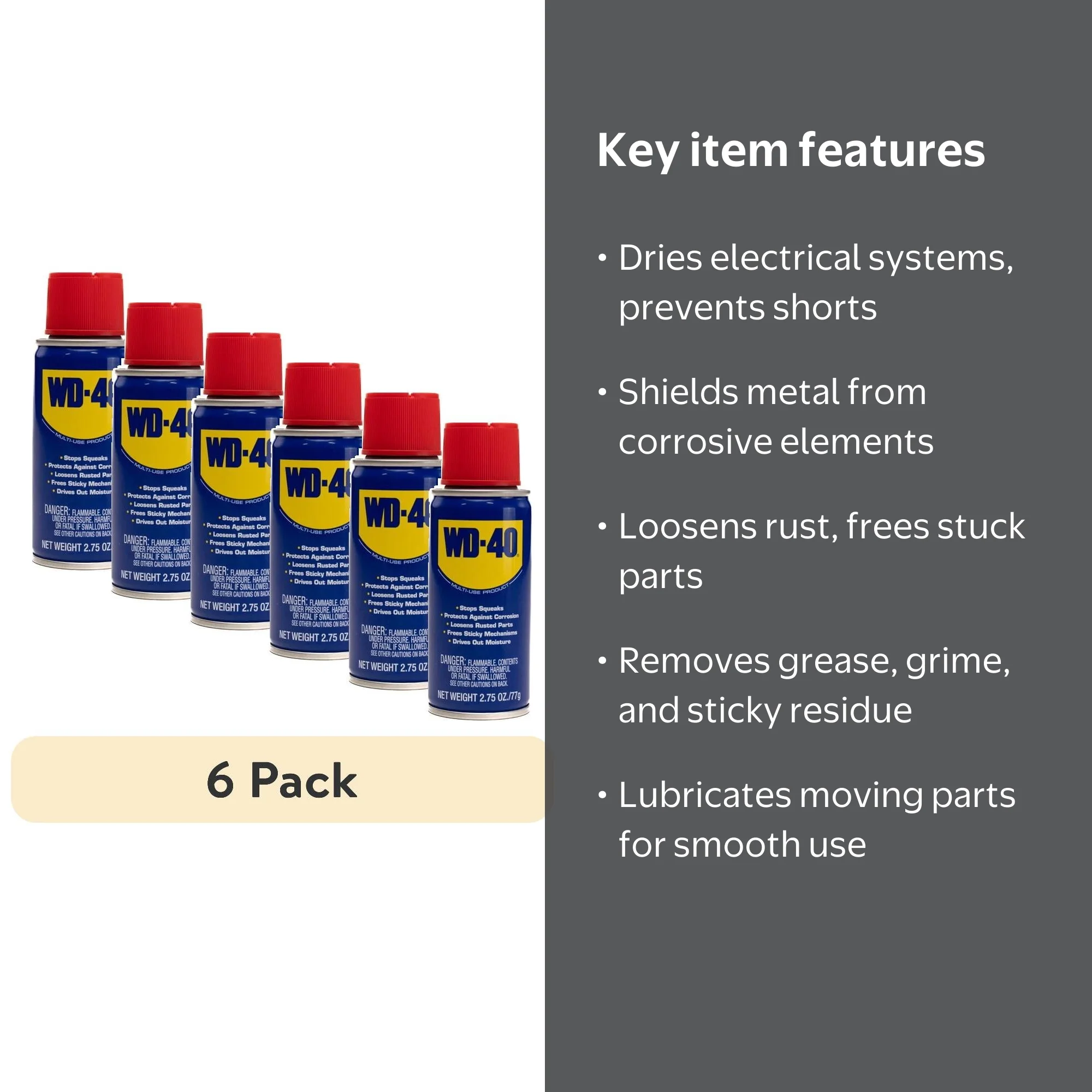 6 pack) WD-40 Multi-Use Product, 2.75 oz - Walmart.com