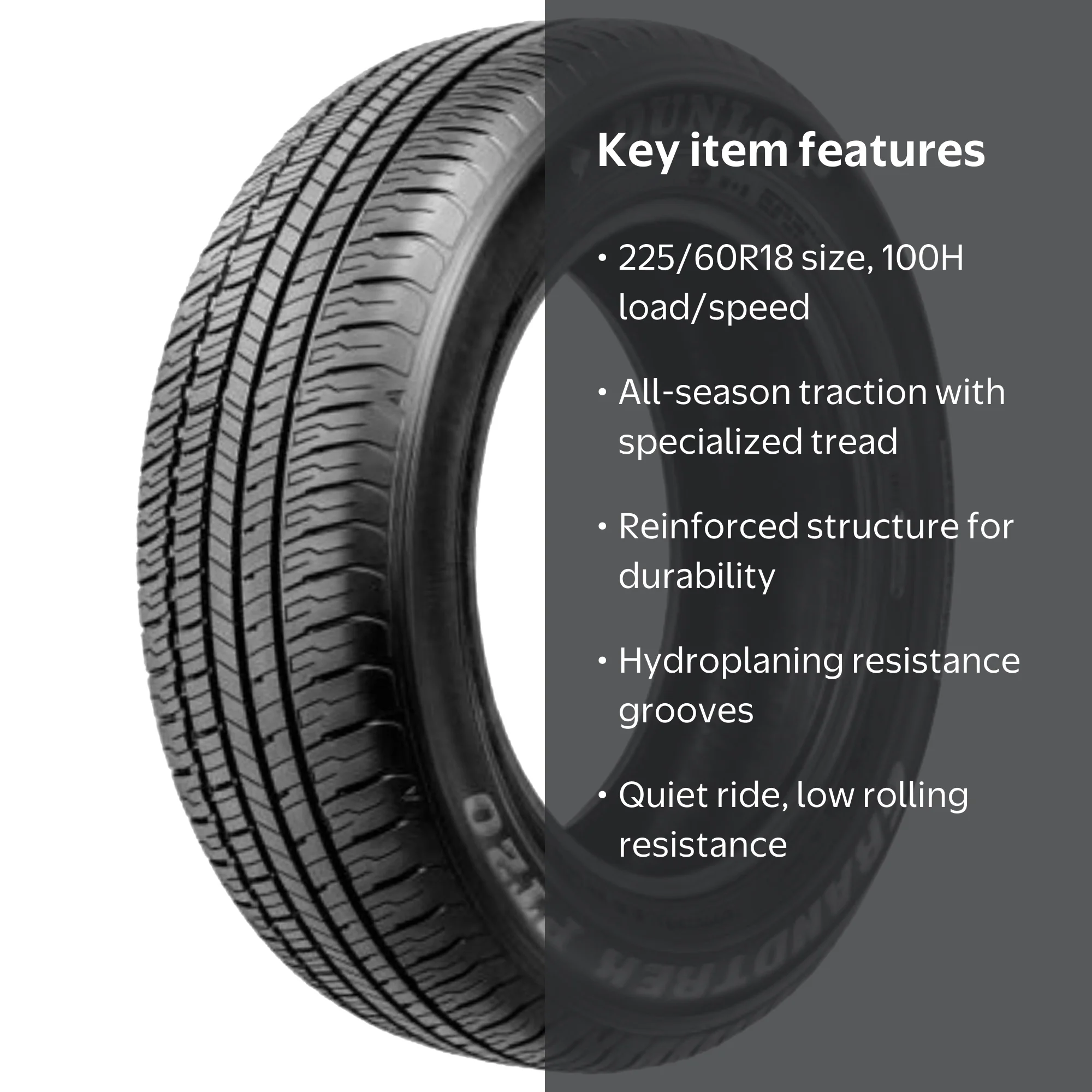 Dunlop Grandtrek PT20 Touring 225/60R18 100H Passenger Tire