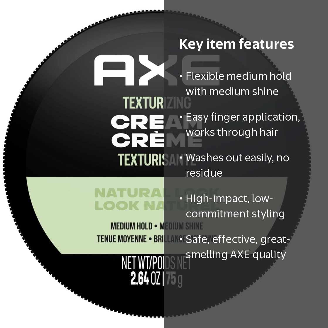 エクストラクリーム AXE Natural Look Texturizing Hair Pomade Styling Cream for Men