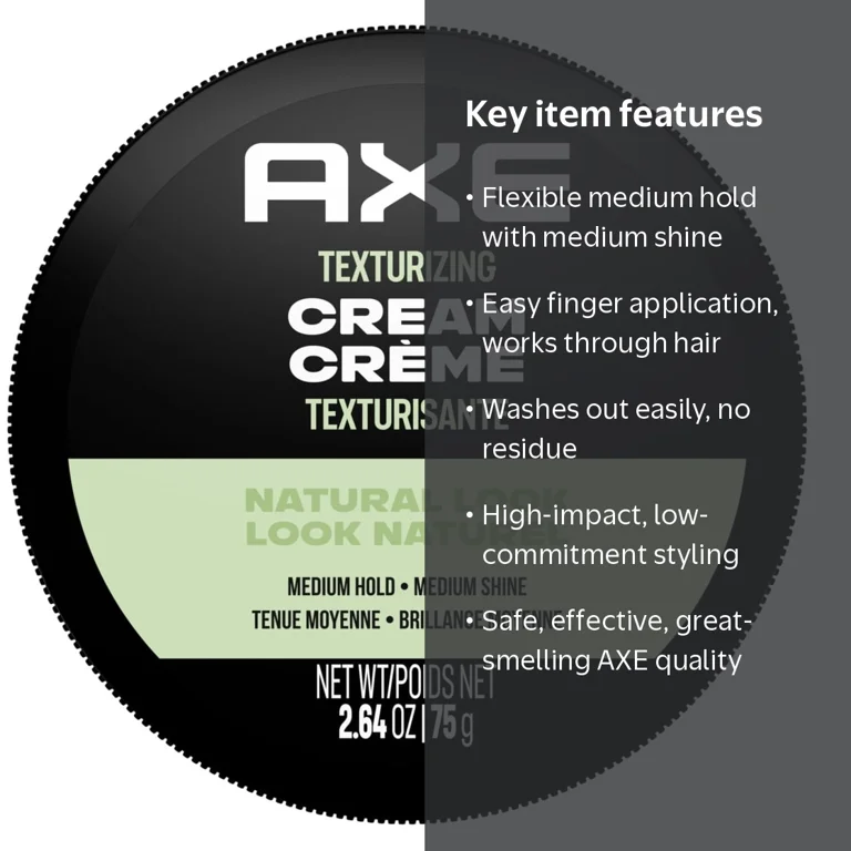 AXE Natural Look Texturizing Hair Pomade, 2.64 oz, Medium Hold
