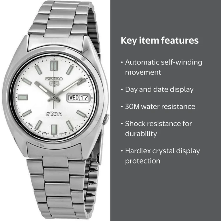 Seiko, Men's Watch, SNXS73, Silver 37 mm Automatic - Walmart.com