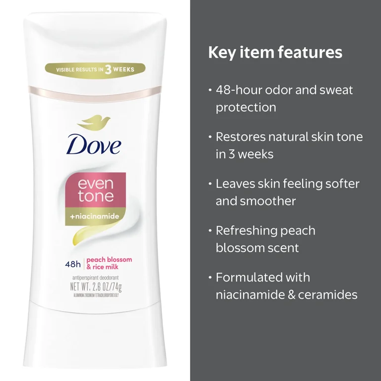 Dove Even Tone Antiperspirant Deodorant Stick, Soft Protection