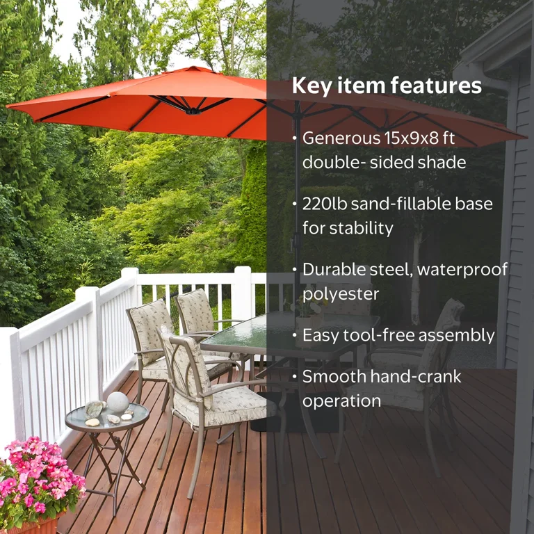burnt orange vinyl patio umbrella Sunnydaze 9-Foot Outdoor with Solar Lights, Experience the perfect blend of modern design and practical shade with our 8 x 8 Offset Rectangular Patio Umbrella JEAREY 11 ft. Square Cantilever