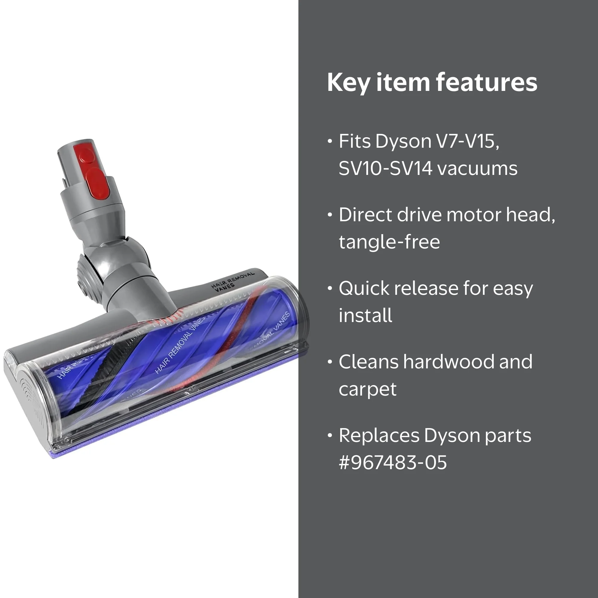 Dyson Anti-Tangle Replacement Vacuum Head Direct Drive Motor Head