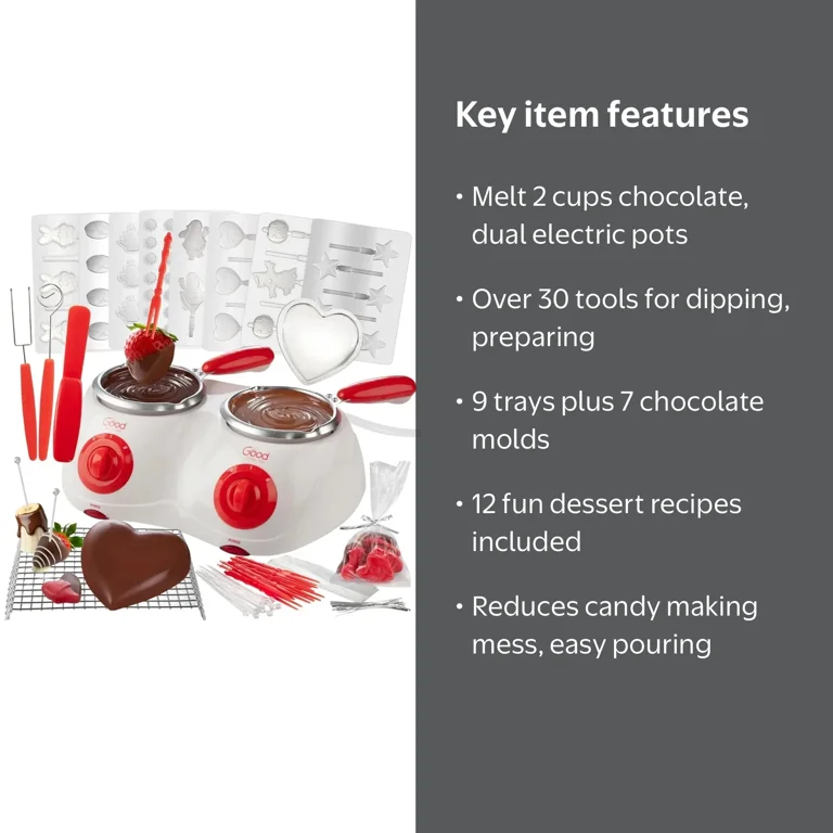 Good Cooking Dual Electric Chocolate Melting Pot with 30+
