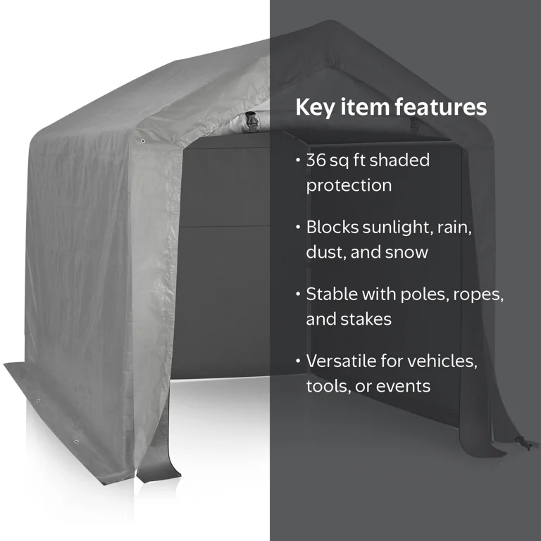 Ktaxon, Metal Carport, 6'x6' Outdoor Heavy Duty Car Shelter