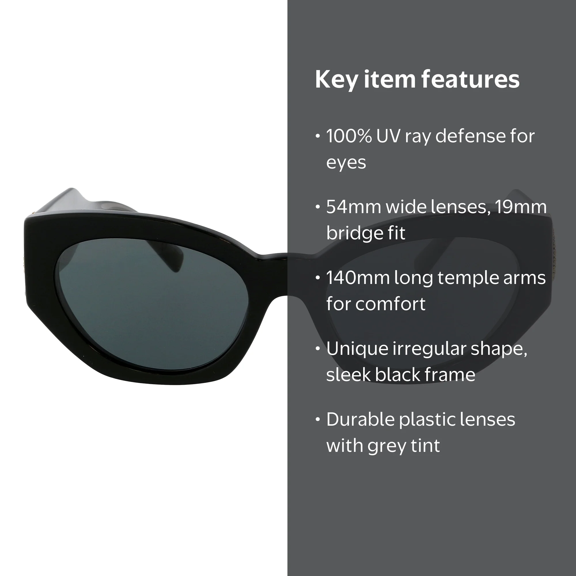 Versace Women's VE4376B 54mm Sunglasses, Black - Walmart.com