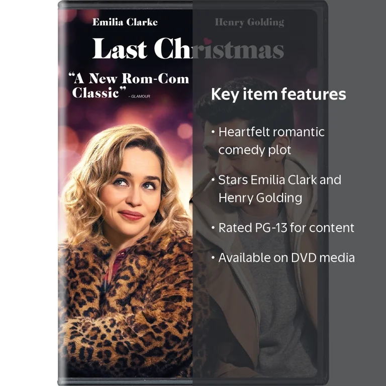 SDS, Last Christmas 2020 DVD, PG-13, Romantic Comedy, Emilia Clark SDS, Last Christmas 2020 DVD, PG-13, Romantic Comedy, Emilia Clark