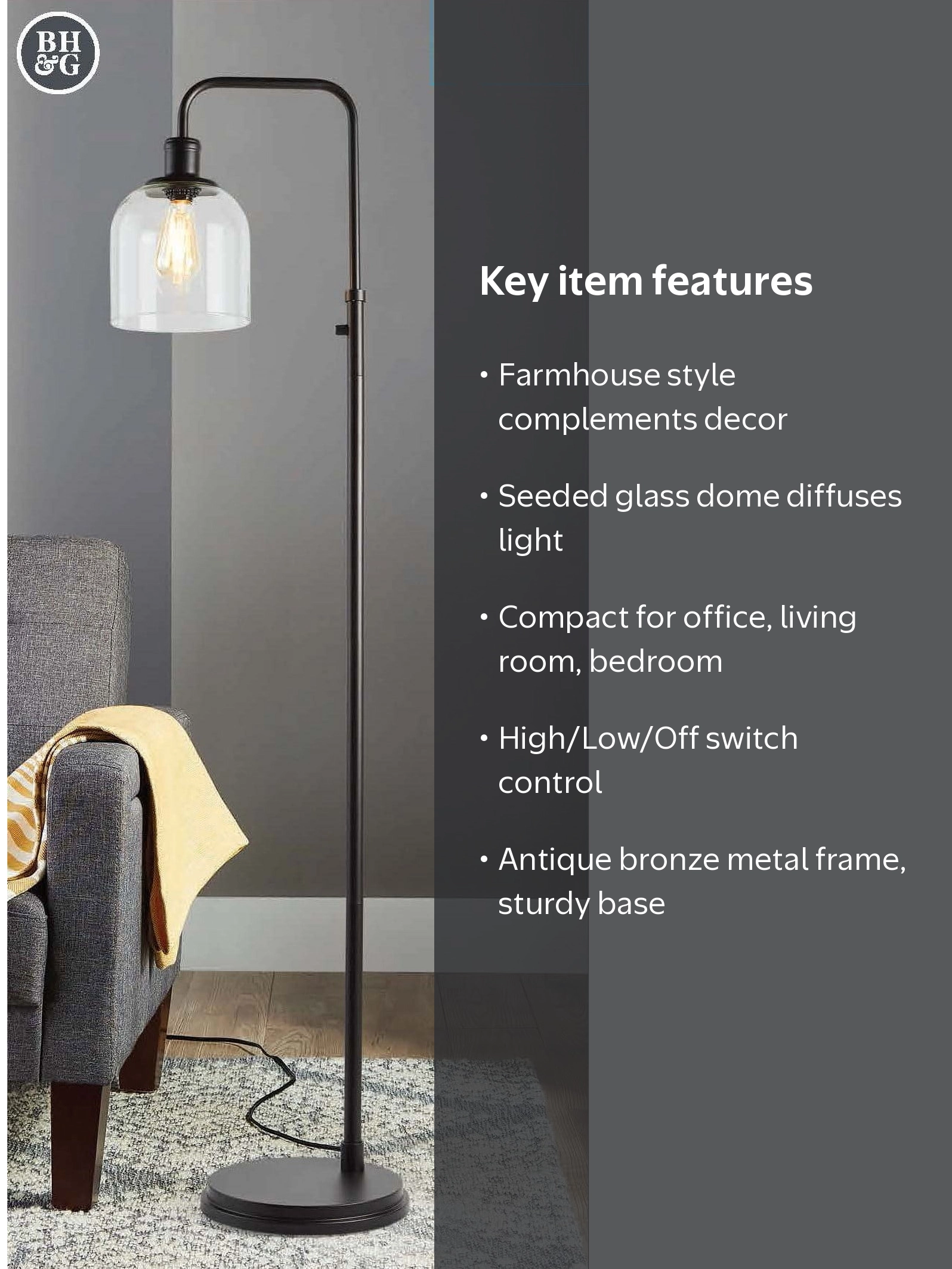 Free Shipping! Better Homes & Gardens Farmhouse 60 inch 1-Light