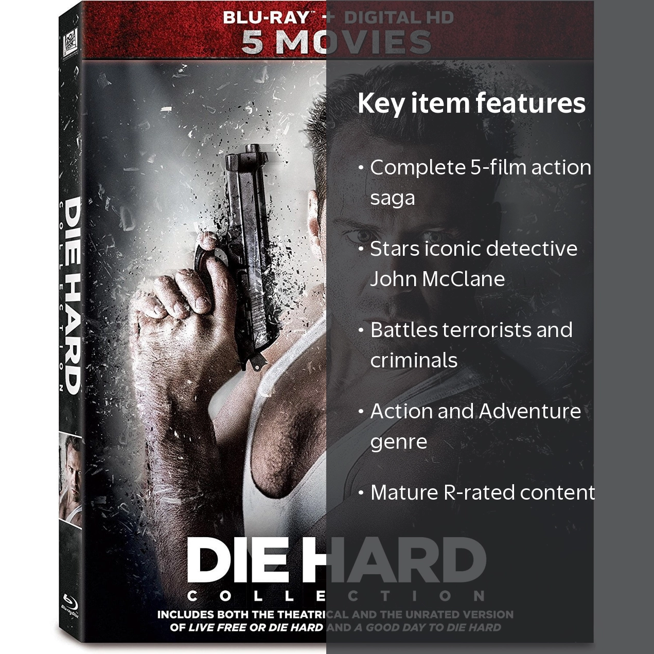 【完売品】DEXCORE Blu-ray DVD 20th Century Studios, Die Hard Collection, 5 Movies, Action