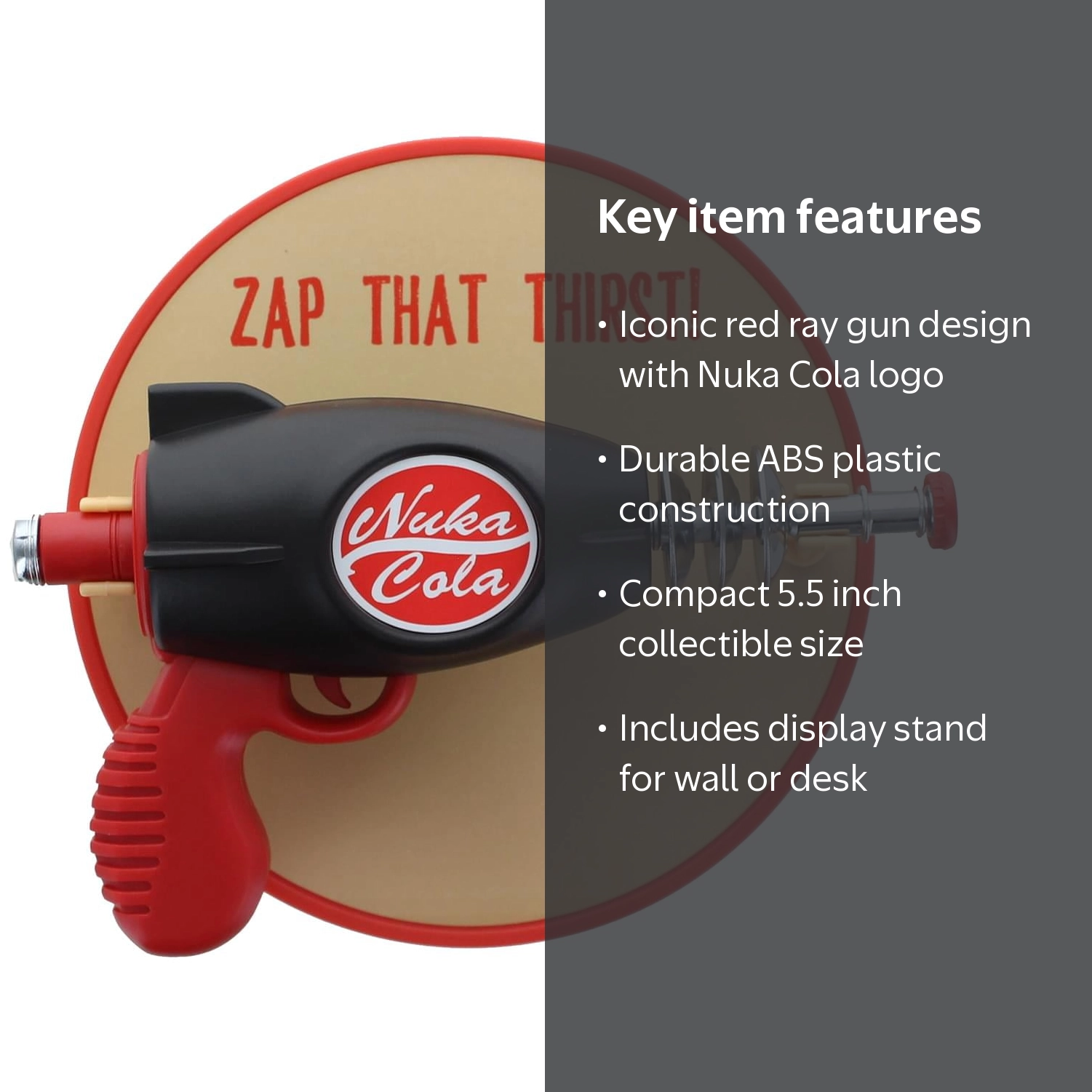 Fallout, Nuka Cola Blaster Replica, Red, 5.5 Inch with Stand