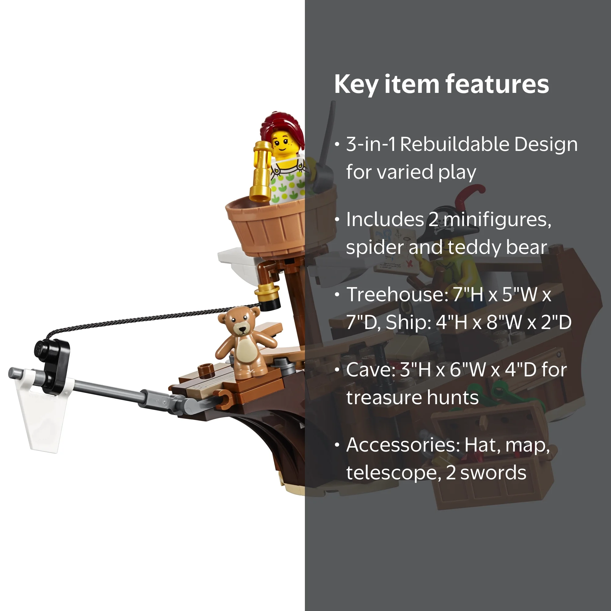 LEGO, Creator Treehouse Treasures 31078, 3in1 Pirate Treehouse Set