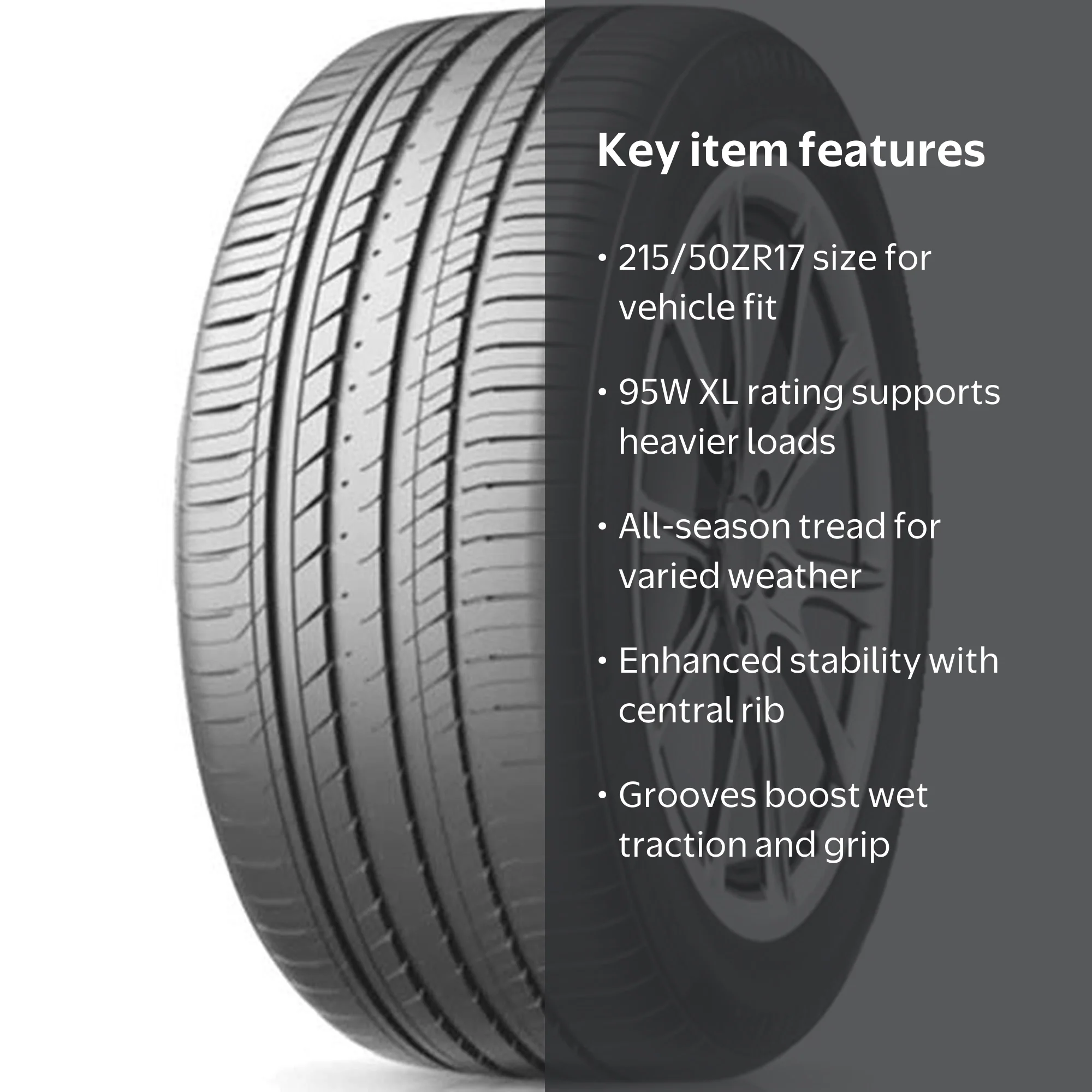 TBB TR-66 Performance Passenger Tire, 215/50ZR17 95W XL, All