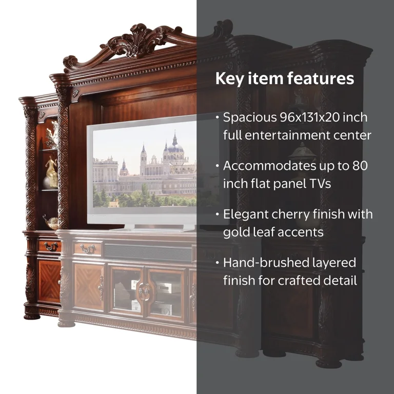 ACME 3 Piece Vendome II Entertainment Center - Cherry - 96 x 131 x