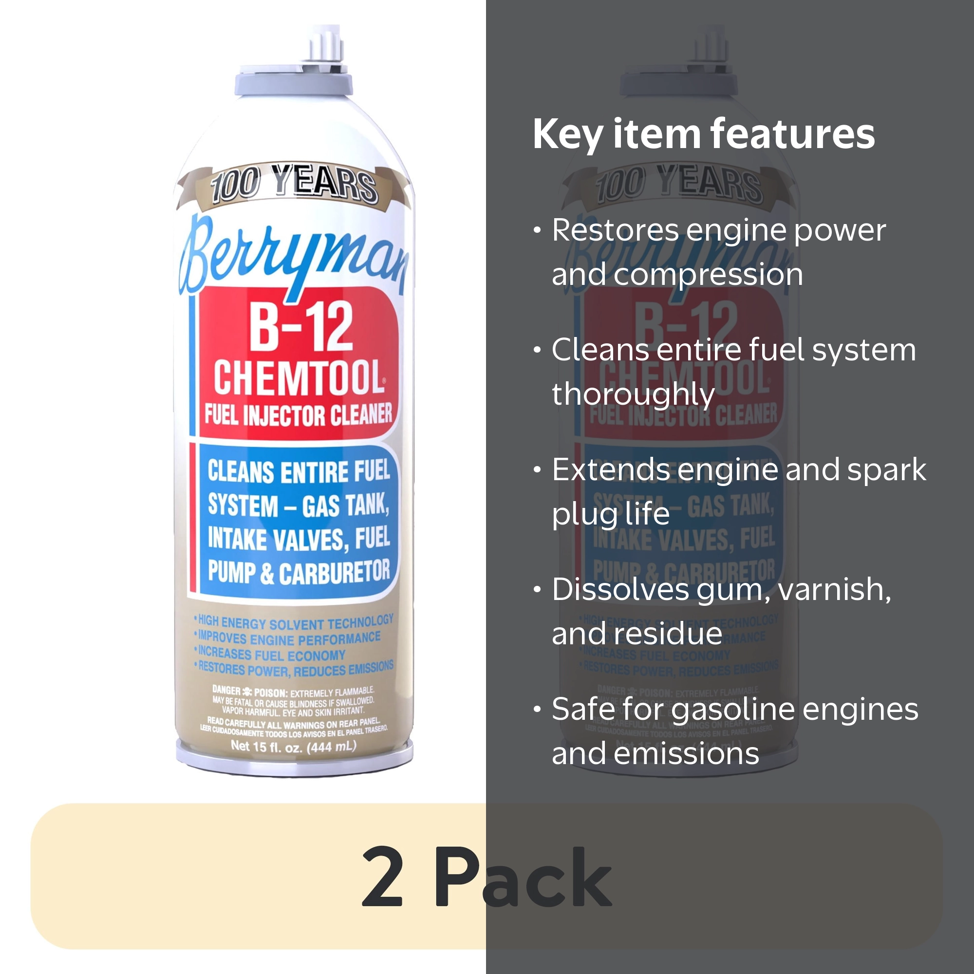 b12 injection cleaner Berryman 0116 B-12 Chemtool Carburetor/Fuel System-Injector 15oz fuel tank Berryman (0116-12PK) B-12 Chemtool Carburetor/Fuel