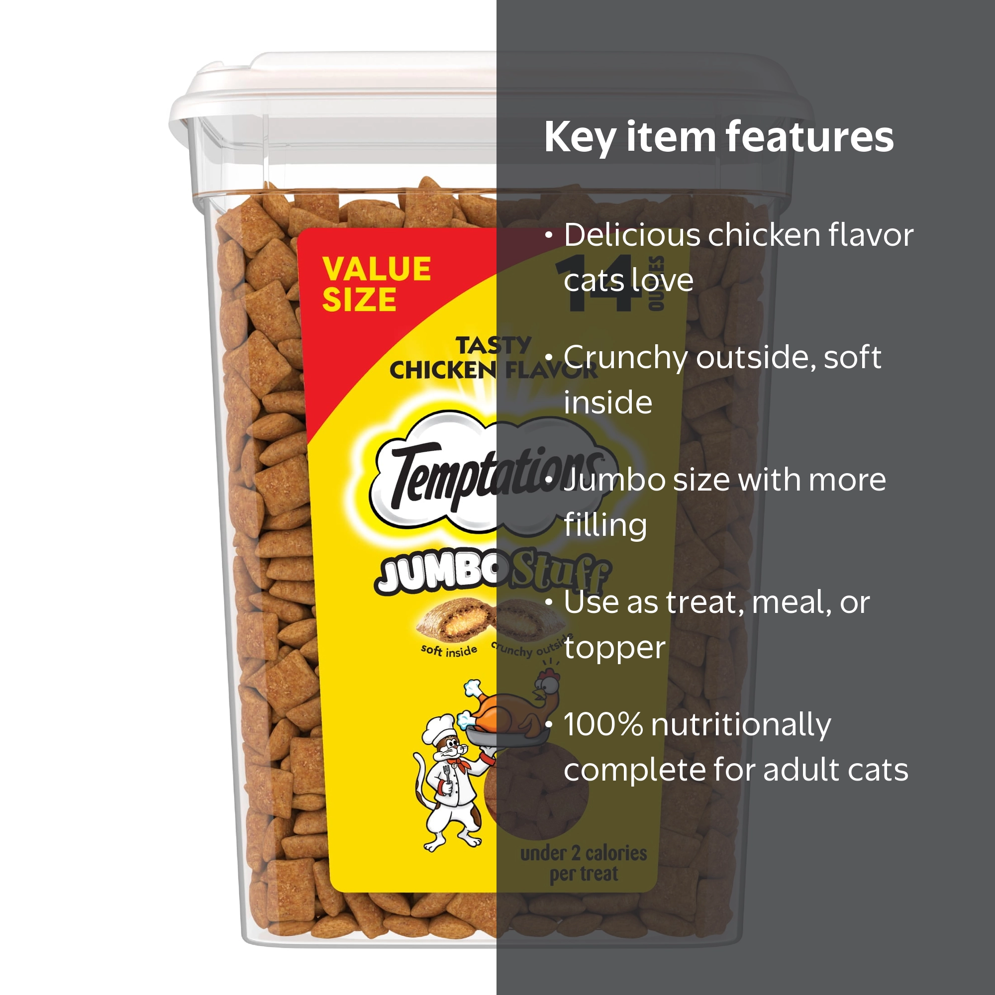 Temp-tations Jumbo Stuff Tasty Chicken Flavor Crunchy and Soft Cat