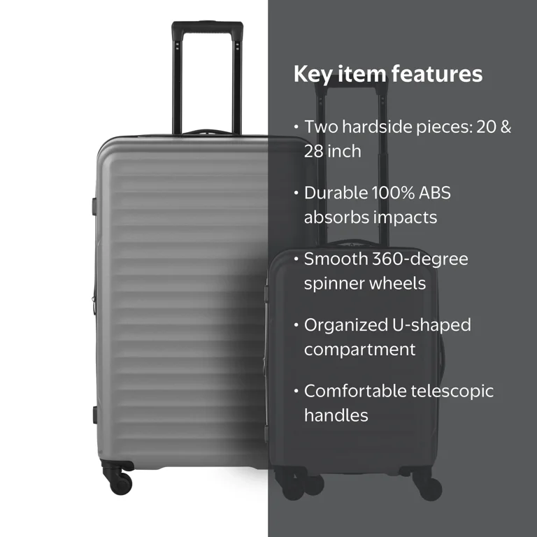 Protege 2-Piece Hardside Spinner Luggage Set with Carry On and
