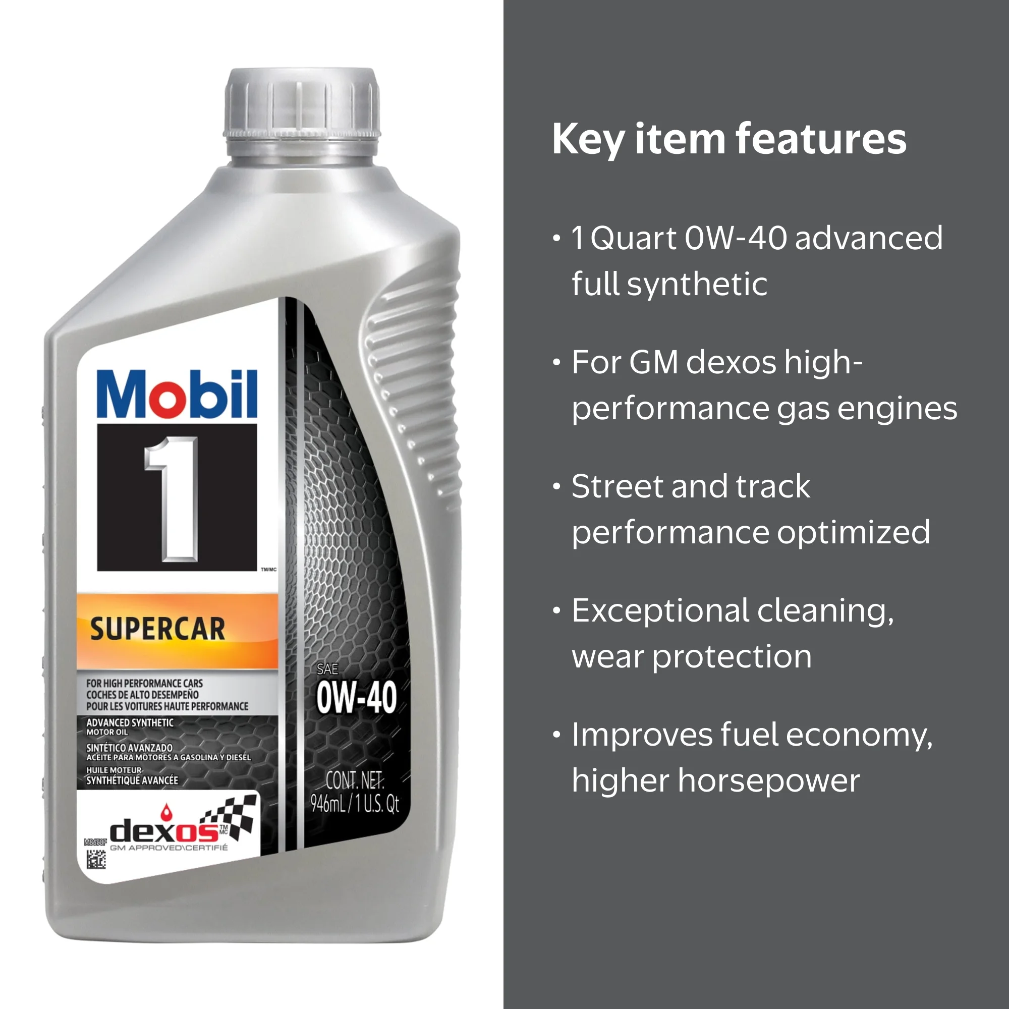 Mobil 1 0W-40 Quart - Lubricants for construction - Walmart