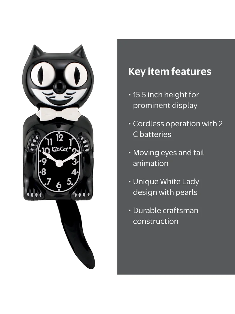 Kit-Cat Klock Limited Edition White Lady with Pearl Necklace