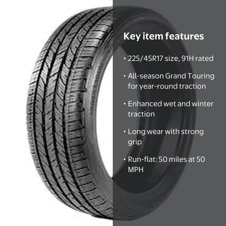 Bridgestone, Passenger Tire, 225/45R17 91H, All Season RFT
