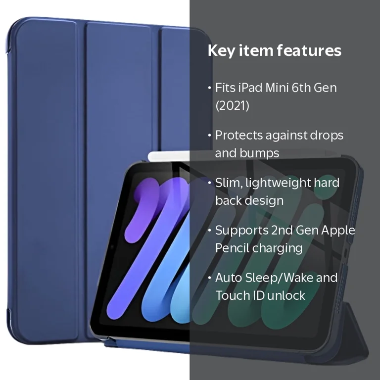 Procase, iPad Mini 6 Case, Model A2567 A2568 A2569, Navy - Walmart.com