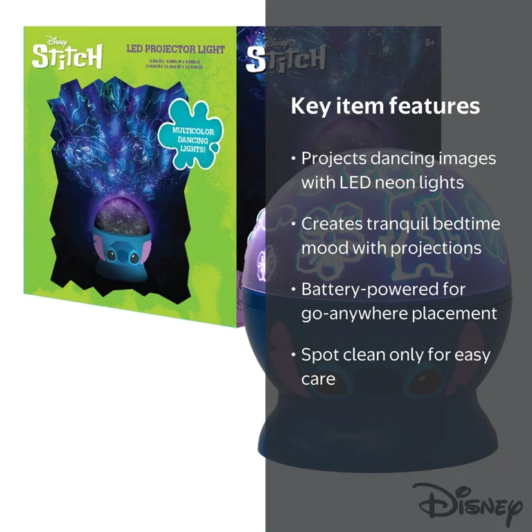 Disney Stitch Rotating Projector Lamp, 5.5
