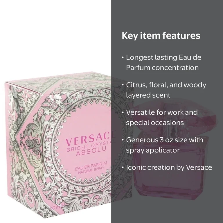 Versace, Eau de Parfum, Bright Crystal Absolu, 3 oz - Walmart.com