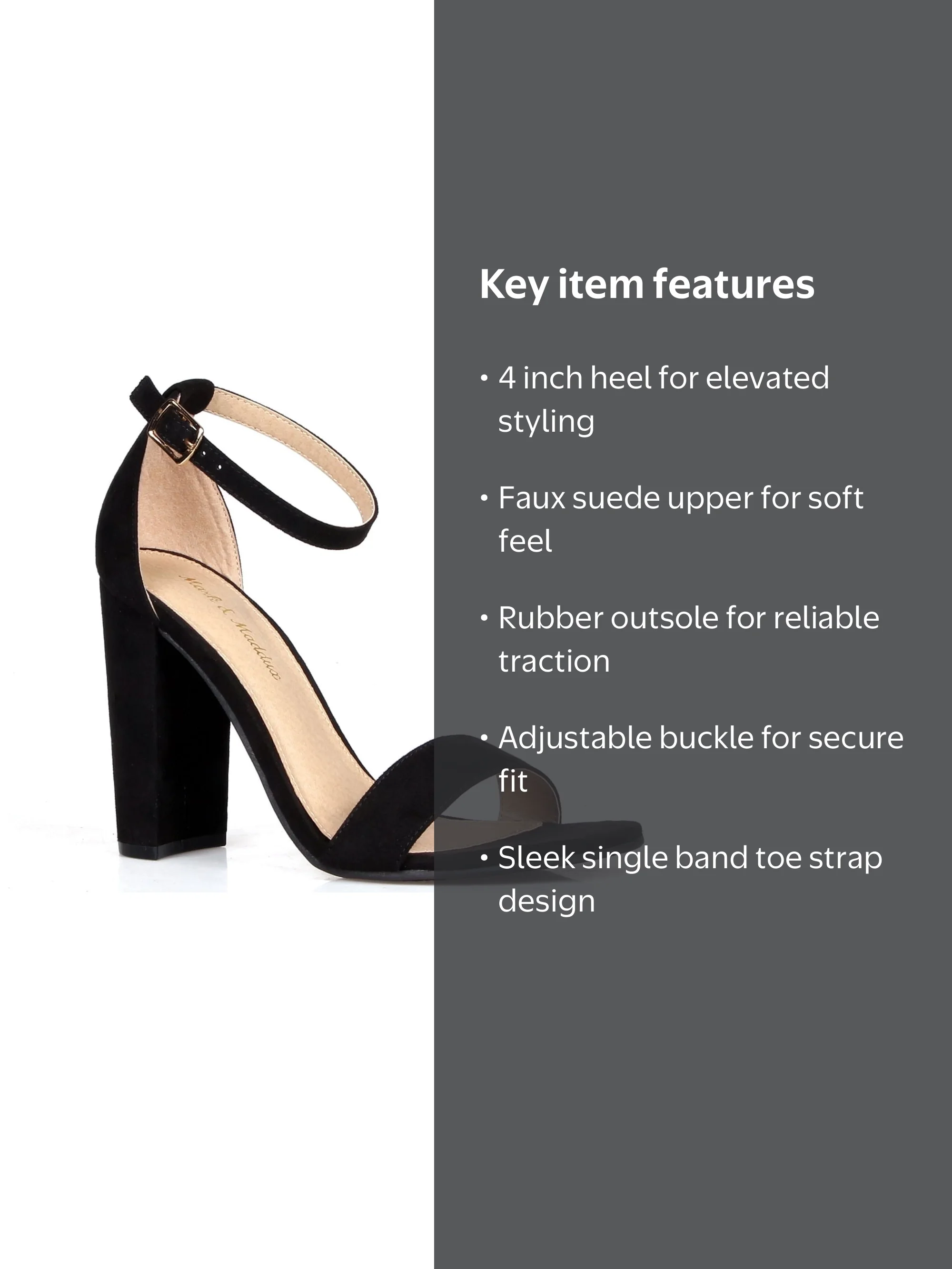 ShoeLaLa Two Piece Chunky Heel Sandals in Black - Walmart.com