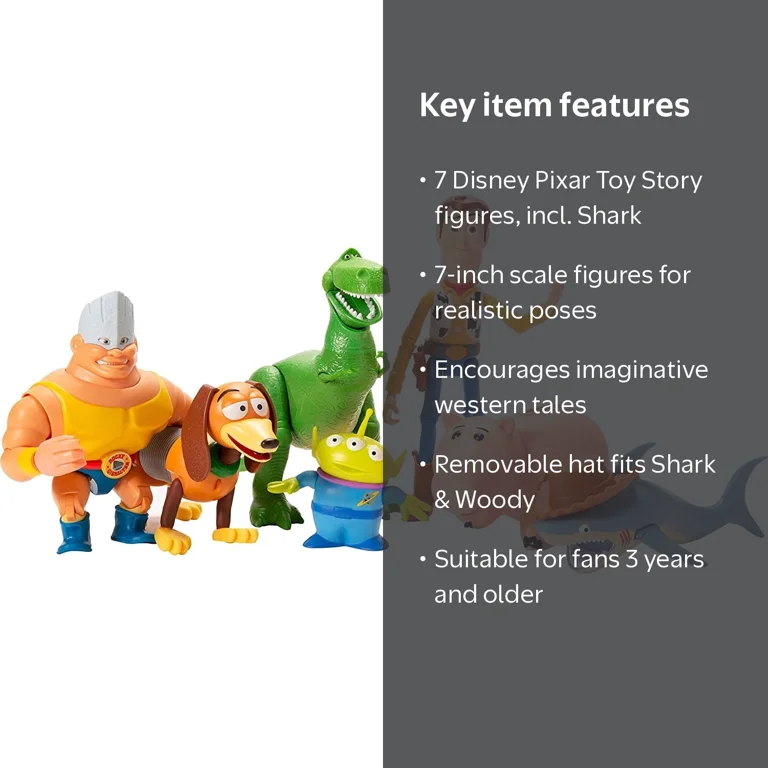 Mattel Disney Pixar Toy Story 7 Action Figures HNN48, Collectible
