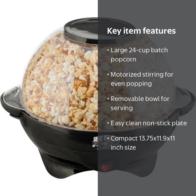 Great Northern Popcorn 800W Electric Popcorn Machine with Auto