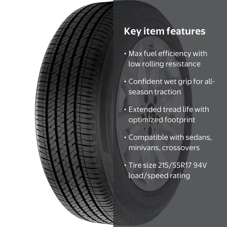 Bridgestone, Passenger Tire, 215/55R17 94V, All Season, Fuel