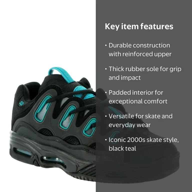Osiris D3 2001 Black Teal 1141-2777 Men's Size 8 - Walmart.com