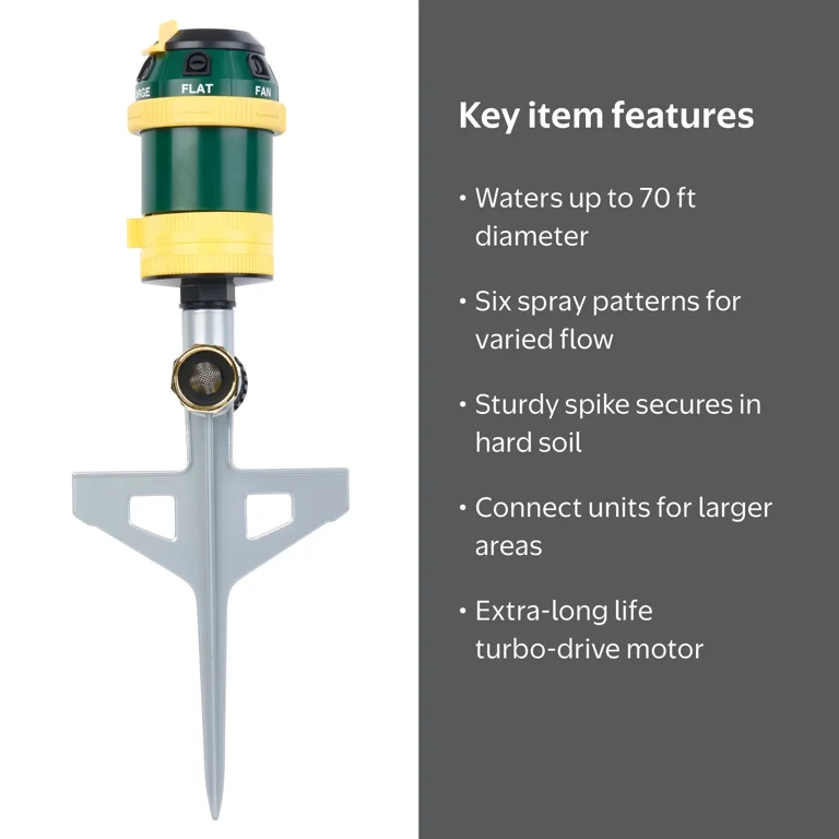 Melnor 6-Pattern Rotary Sprinkler with Step Spike - Walmart.com