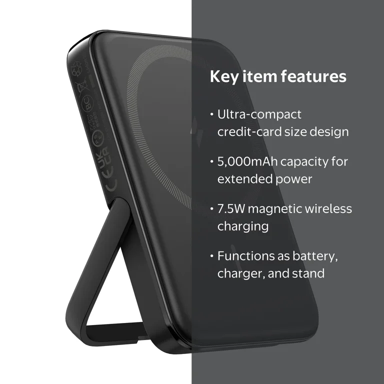 Anker MagGo Portable Phone Charging Stand 7.5W 5,000mAh Power Bank