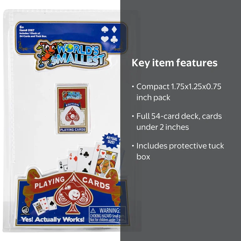 Super Impulse, Worlds Smallest Playing Cards, 54 cards, miniature