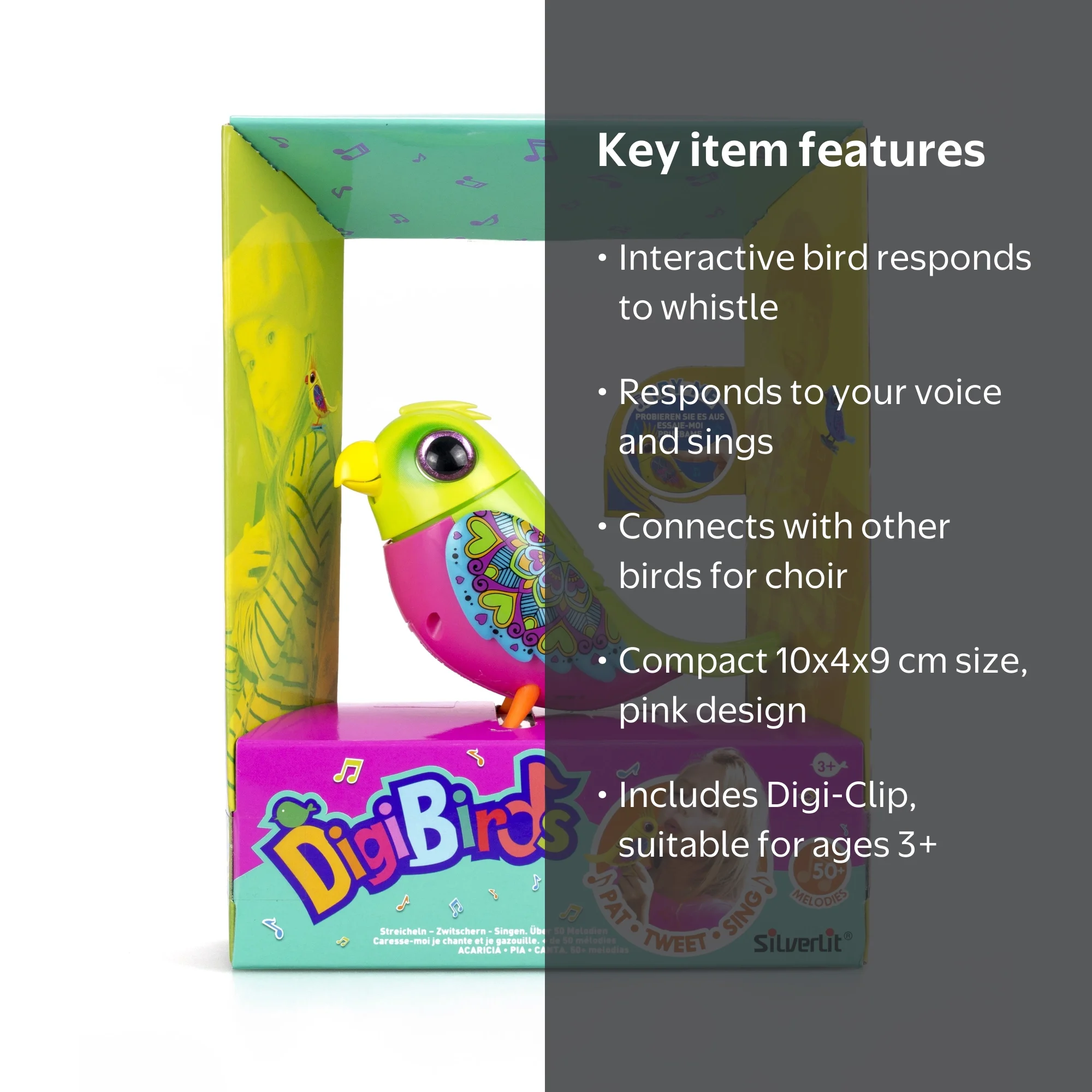Silverlit Digibirds Love Bird, 10 x 4 x 9 cm, Pink, Multi-Colored
