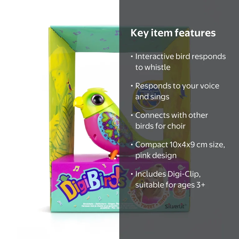 Silverlit Digibirds Love Bird, 10 x 4 x 9 cm, Pink, Multi-Colored