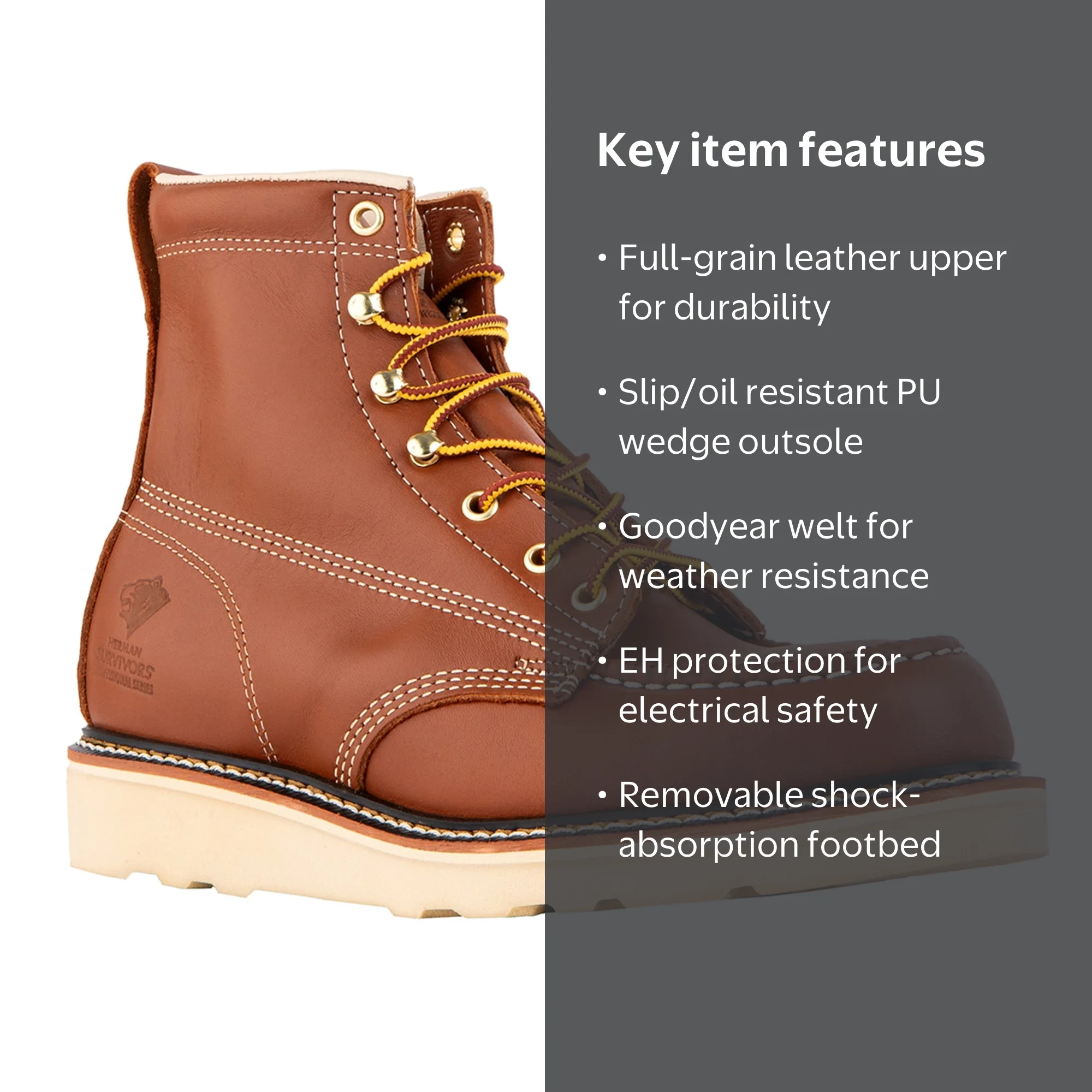 Herman Survivors Work Boots Men\'s 11 M Leather Backhaul Electrical Protection Free Shipping! Herman Survivors Professional Men main image 2