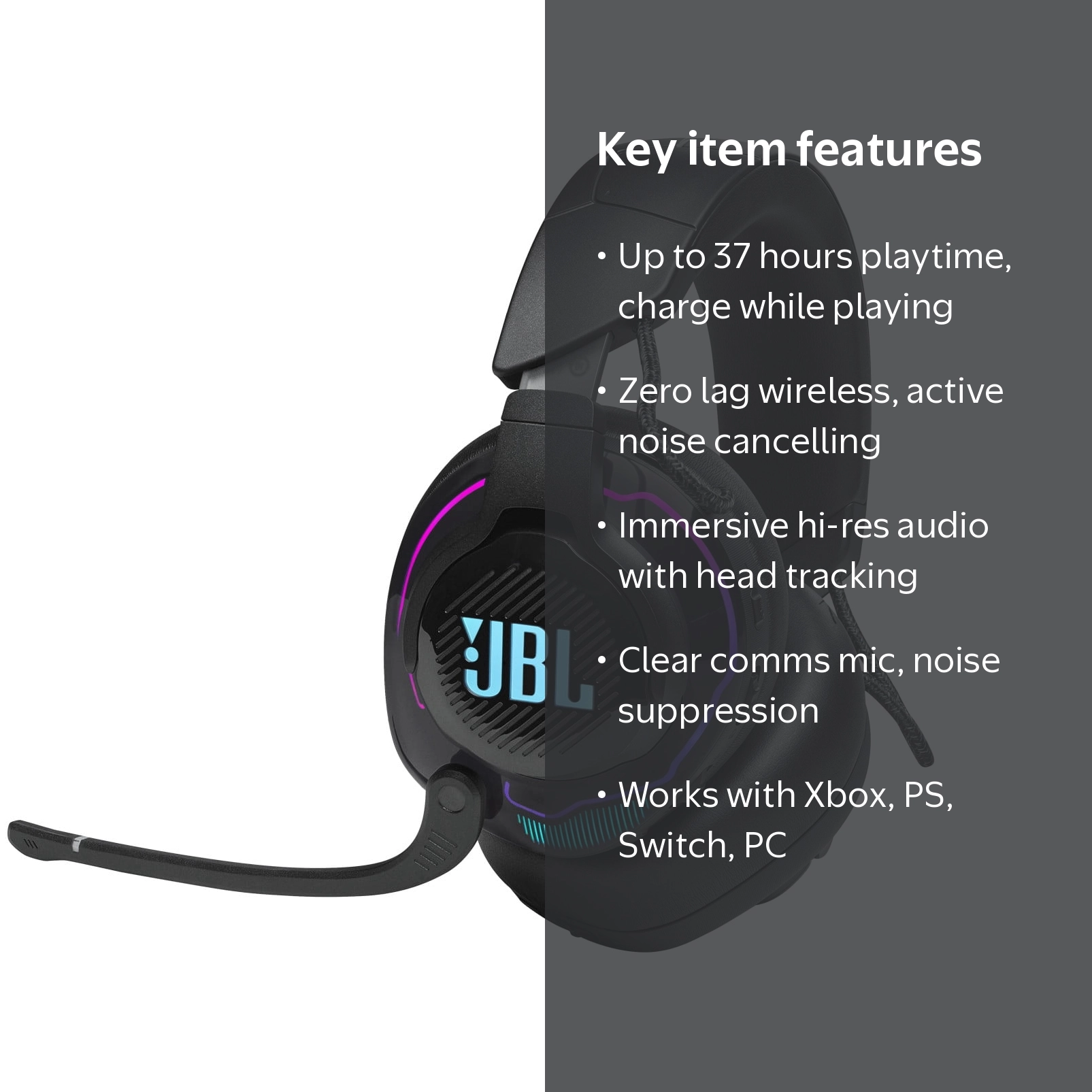 JBL Quantum 910X Wireless Over Ear Gaming Headphones with Active