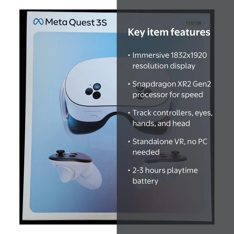 Oculus Quest 3S 128GB VR Headset, Touch Controllers, Carry Case