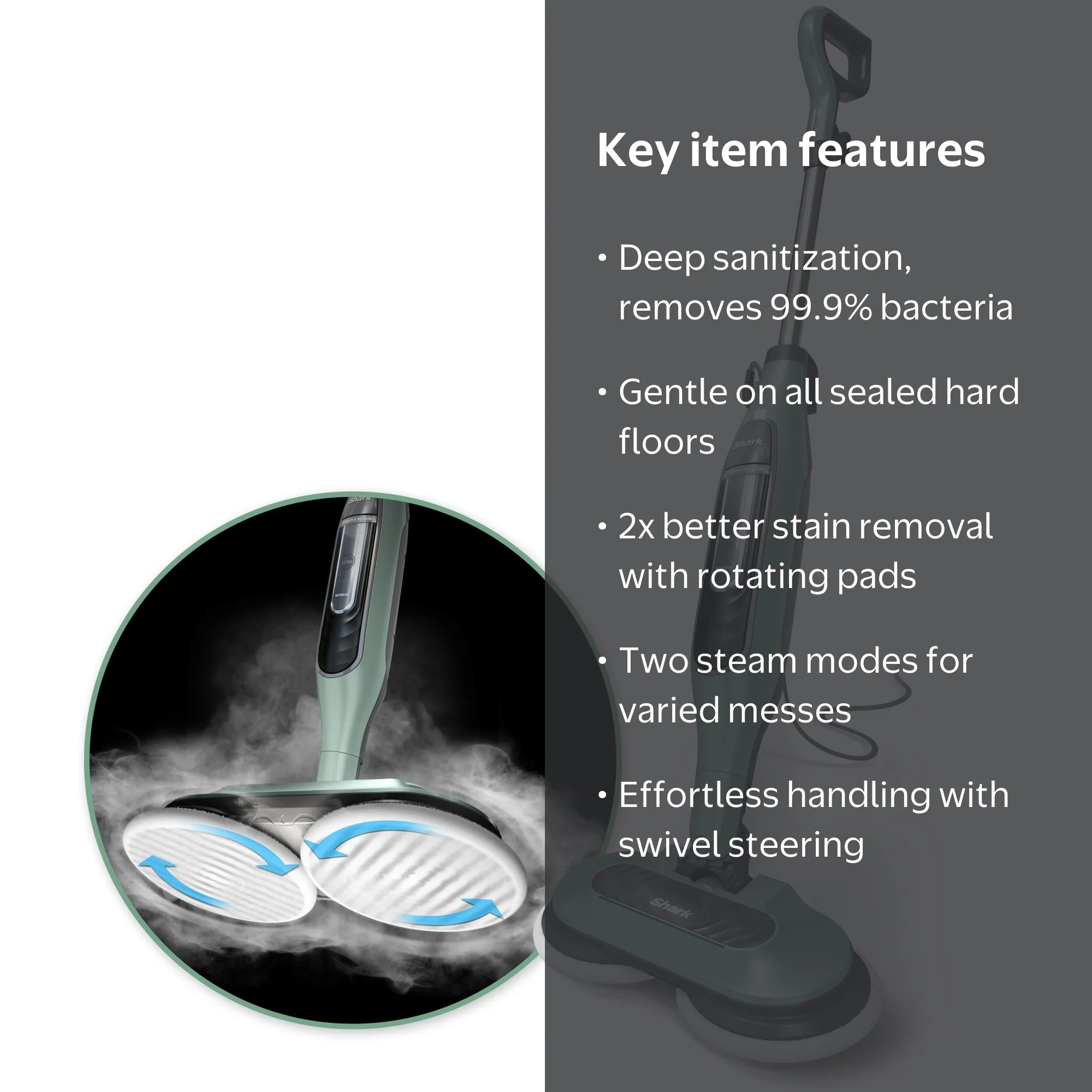 Shark Steam & Scrub All-in-One Steam Mop, Hard Floors, Scrubbing